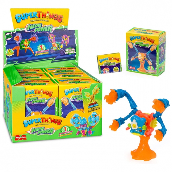 Figura Sorpresa SuperThings Neon Power, Exoskeleton + Superthings