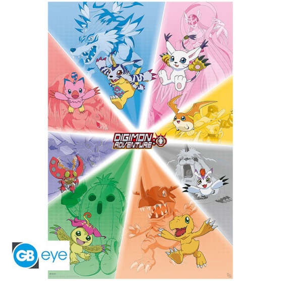 Poster Digimon Adventure, Grupo 91,5 x 61 cm