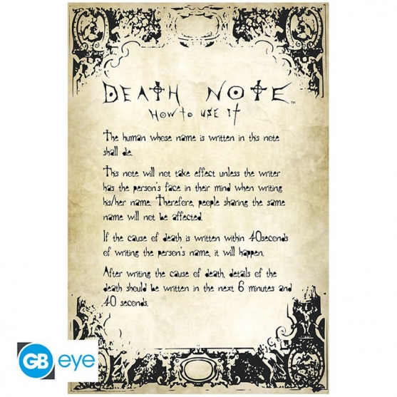 Poster Death Note, Normas 91,5 x 61 cm