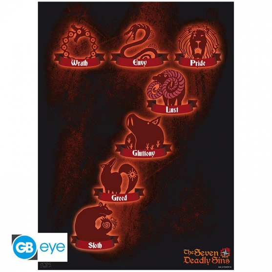 Poster The Seven Deadly Sins, 7 Sins, 52 x 38 cm