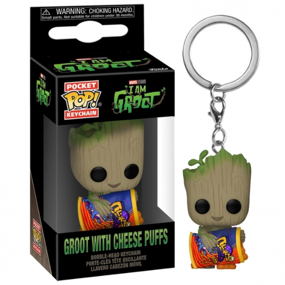 Llavero Pop! Groot With Cheese Puffs Marvel Studios I Am Groot
