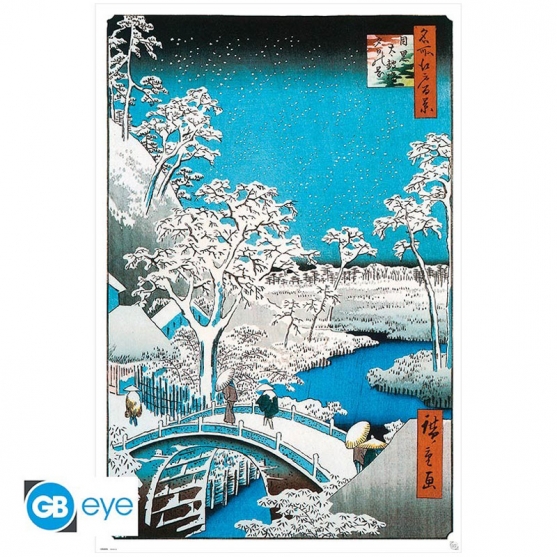 Poster Japan Hiroshige, El Puente del Tambor 91,5 x 61 cm