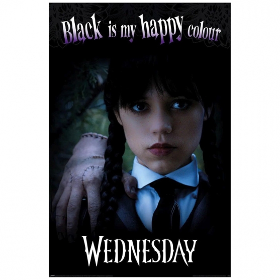 Poster Wednesday (Miércoles), Black is my Happy Colour 91,5 x 61 cm