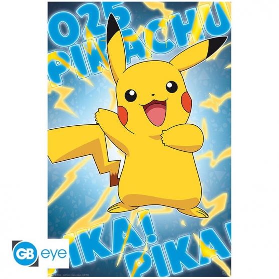 Poster Pokémon Pikachu Metalizado, 91,5 x 61 cm