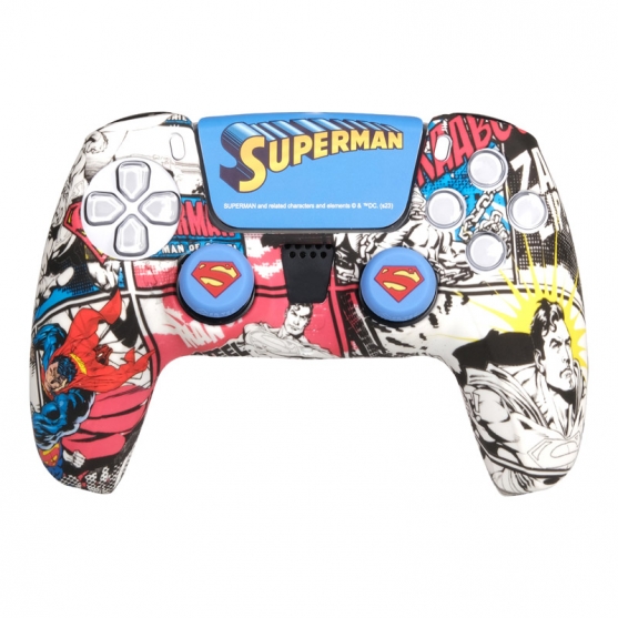 Funda Silicona y Grips para Dualsense, Custom Kit Dc Superman Fr.tec