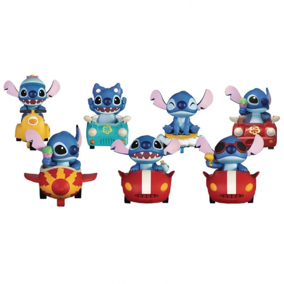 Figura Sorpresa Disney Lilo & Stitch, Stitch Series Pull Back Car PBC-013, 4 a 6 cm