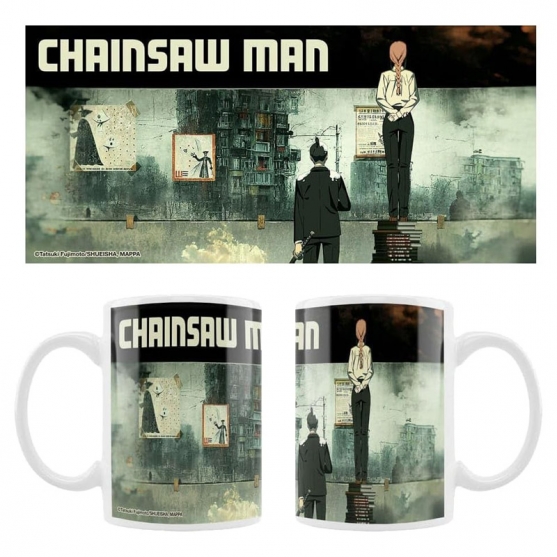 Taza Chinsaw Man, Makima y Aki 320 ml