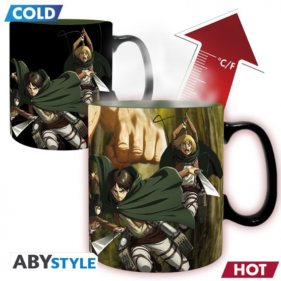 Taza Attack on Titan, Titan Eren, Sensitiva al Calor 460 ml