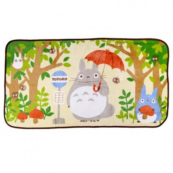 Manta Polar Stuido Ghibli Mi Vecino Totoro, Parada de Bus 80 x 150 cm
