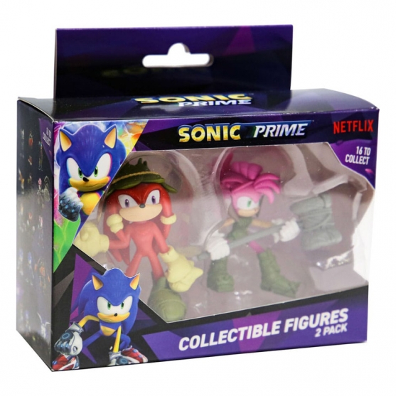 Figuras Sonic Prime, Knuckles y Amy 6 y 5 cm