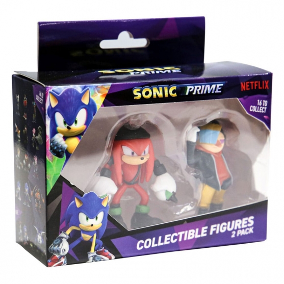 Figuras Sonic Prime, Knuckles NY y Dr. Don't 6 cm