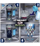 Cámara de Mutación con Figura Articulada Mr Beast Lab Mutators, Metallic Panther 13 cm