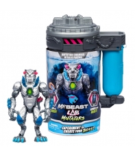 Cámara de Mutación con Figura Articulada Mr Beast Lab Mutators, Metallic Panther 13 cm