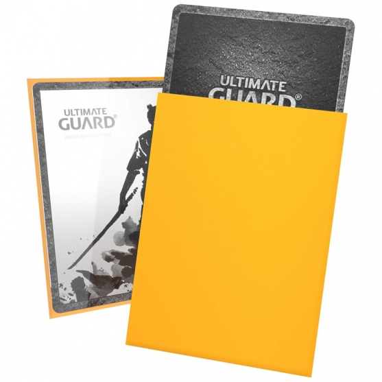 100 Fundas Cartas Medida Standard 66 x 91 mm Amarillas, Katana Ultimate Guard
