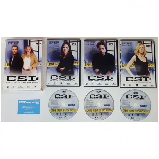 Csi Tercera Temporada, Episodios del 13 al 23, 3 Dvd Video