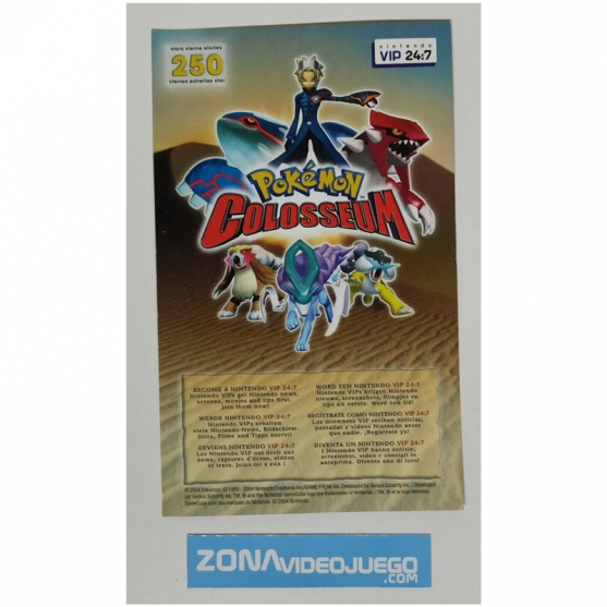 Código VIP, Pokémon Colosseum, Nintendo Gamecube, SIN RASCAR.