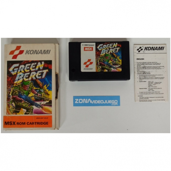 Green Beret, Sony Msx Msx Rom Cartridge, Konami. PAL-EUR