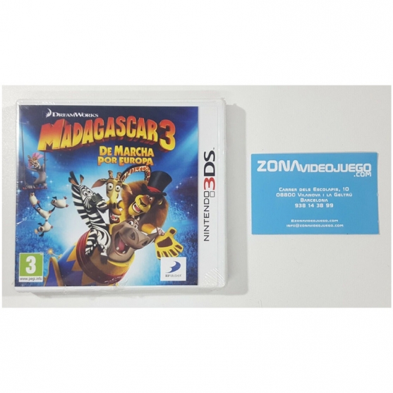 Madagascar 3 de marcha por Europa, Nintendo 3ds, Pal-Esp