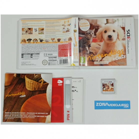 Nintendogs + Cats Golden Retriever, NINTENDO 3DS, PAL-ESP