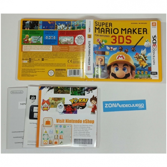 Caja vacia, Super Mario Maker 3d, Nintendo 3DS, Pal-Esp. SIN JUEGO.