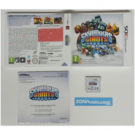 Skylander Giants, Nintendo 3Ds, Pal-Esp. SIN BASE NI FIGURAS