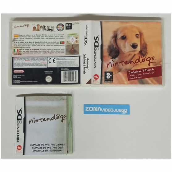Caja y Manual Nintendogs Dachshund & Friends, Nintendo Ds, Pal-Esp. SIN JUEGO