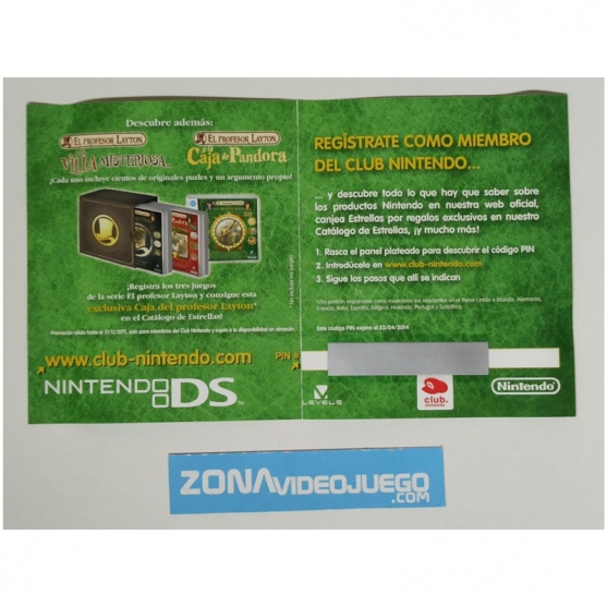 Código VIP, El Profesor Layton y el Futuro Perdido, Nintendo DS, SIN RASCAR