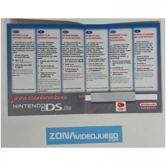 Código VIP, Mario Kart Ds, Nintendo DS Lite, SIN RASCAR