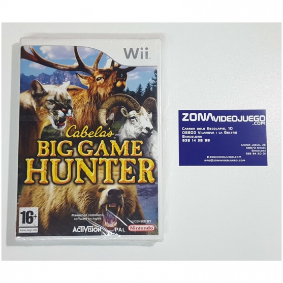 Cabela'a Big Game Hunter, Nintendo wii. Nuevo a estrenar. Pal-esp