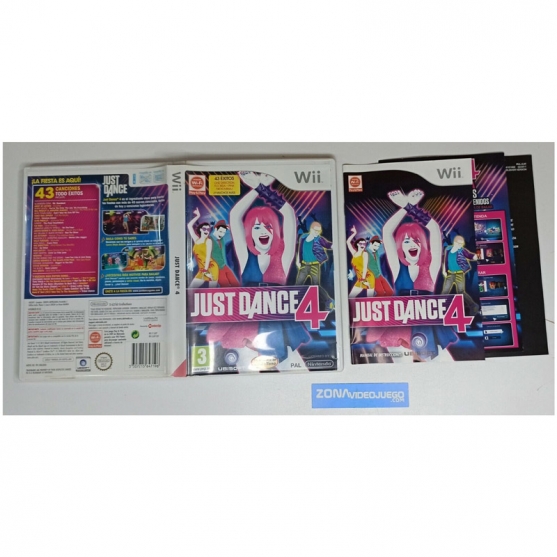 Caja y Manual, Just Dance 4, Nintendo Wii, Pal-esp, SIN JUEGO