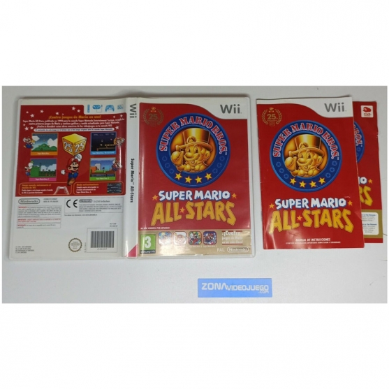 Caja y Manual, Super Mario All Stars, Nintendo Wii, Pal-esp, SIN JUEGO