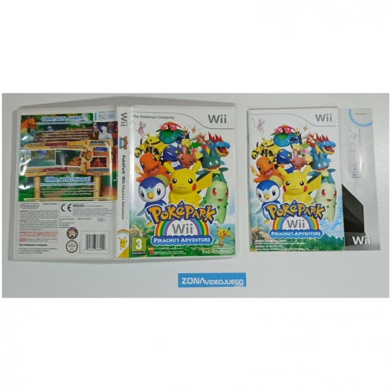 Caja vacia y manual, Poképark Pikachu's Adventure, Nintendo Wii, Pal-Esp