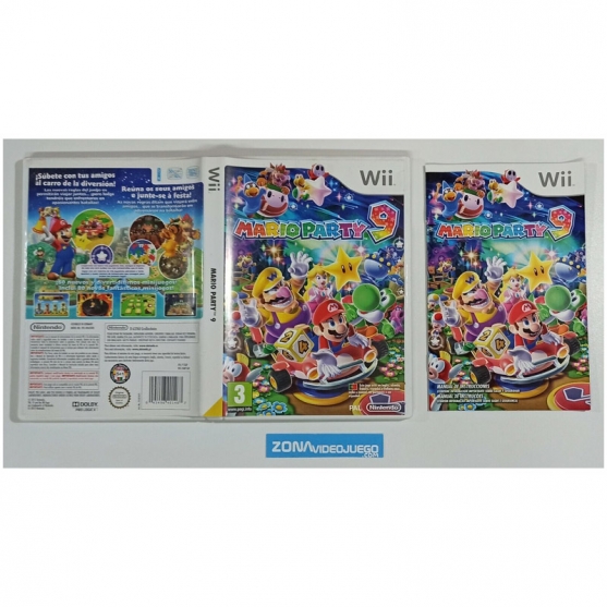 Caja vacia y manual, Mario Party 9, Nintendo Wii, Pal-Esp