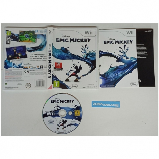 Disney Epic Mickey, Nintendo Wii. Pal-Esp
