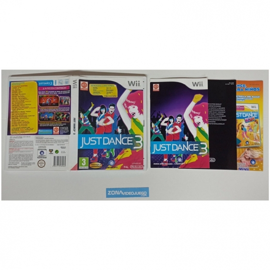 Caja vacia y manual, Just Dance 3 Nintendo Wii, Pal-Esp