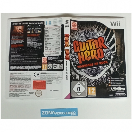 Caja vacia Guitar Hero Warriors of Rock, Nintendo Wii, Pal-Eur