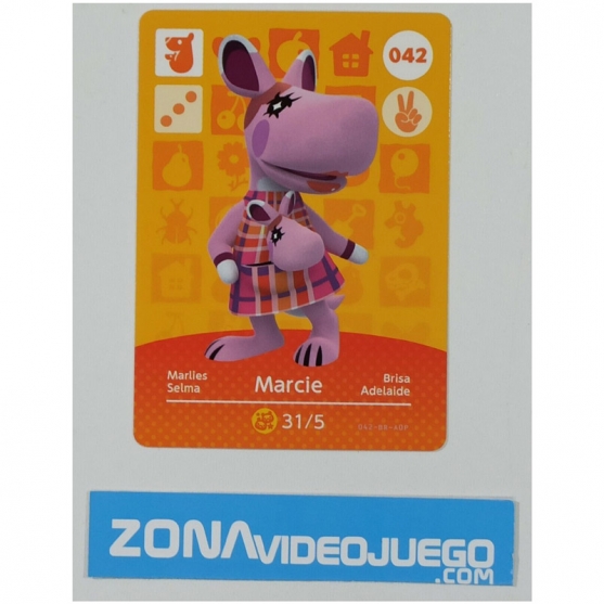 Animal Crossing tarjeta amiibo, 042 Marcie (Brisa), Original Nintendo