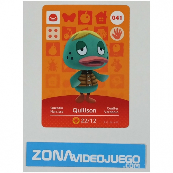 Animal Crossing tarjeta amiibo, 041 Quillson (Cuálter), Original Nintendo