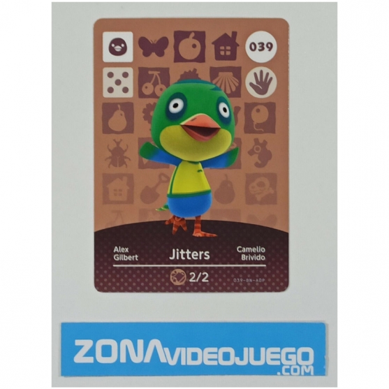 Animal Crossing tarjeta amiibo, 039 Jitters (Camelio), Original Nintendo