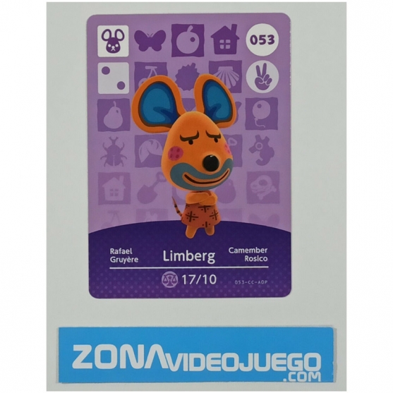 Animal Crossing tarjeta amiibo, 053 Limberg (Camember), Original Nintendo