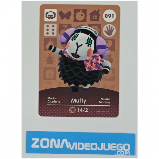 Animal Crossing tarjeta amiibo, 091 Muffy (Muaré), Original Nintendo