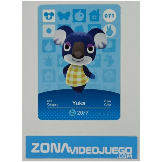 Animal Crossing tarjeta amiibo, 071 Yuka, Original Nintendo