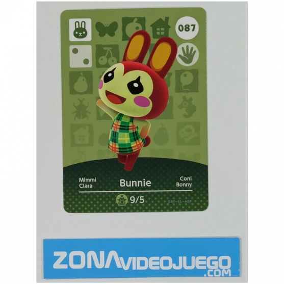 Animal Crossing tarjeta amiibo, 087 Bunnie (Coni), Original Nintendo