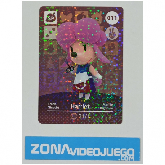 Animal Crossing tarjeta amiibo, SP 011 Harriet (Marilín), Original Nintendo