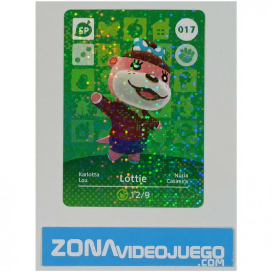 Animal Crossing tarjeta amiibo, SP 017 Lottie (Nuria), Original Nintendo
