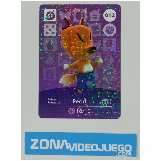 Animal Crossing tarjeta amiibo, SP 012 Redd (Ladino), Original Nintendo