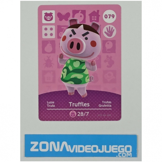 Animal Crossing tarjeta amiibo, 079 Truffles (Trufas), Original Nintendo