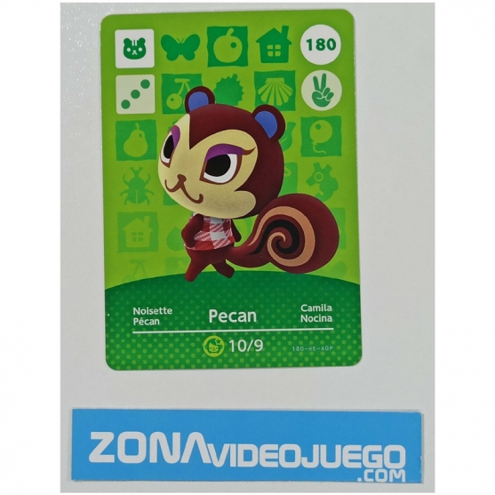 Animal Crossing tarjeta amiibo, 180 Pecan (Camila), Original Nintendo