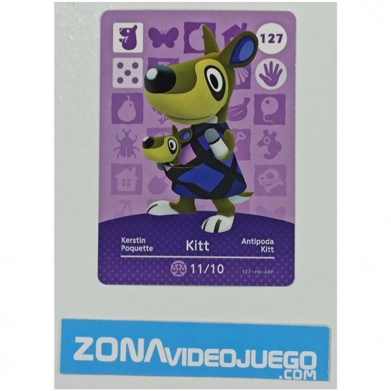 Animal Crossing tarjeta amiibo, 127 Kitt (Antípoda), Original Nintendo