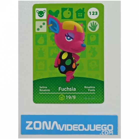 Animal Crossing tarjeta amiibo, 123 Fuchsia (Rosalina), Original Nintendo